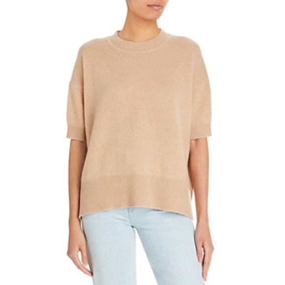 C by Bloomingdale’s Cashmere Short Sleeve Sweater, Honey, Size XL New w/Tag $188 - Picture 1 of 8